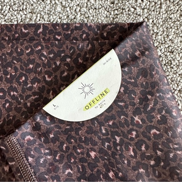 NWOT Aerie Brown High Rise Cheetah Leggings Large - Picture 3 of 10